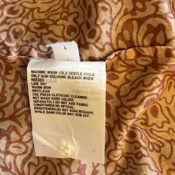 Anna Sui X Uniqlo - mauve Boho patterned top floral flowy long sleeve - size XL - Picture 5 of 5